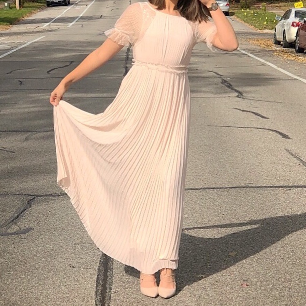 Rose pink floor length dress